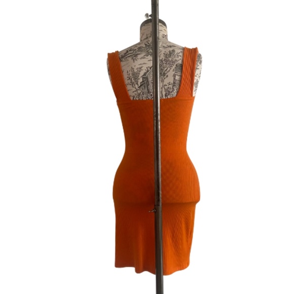 NWT REFORMATION Laurena Knit Dress Orange Bodycon S - Picture 7 of 11